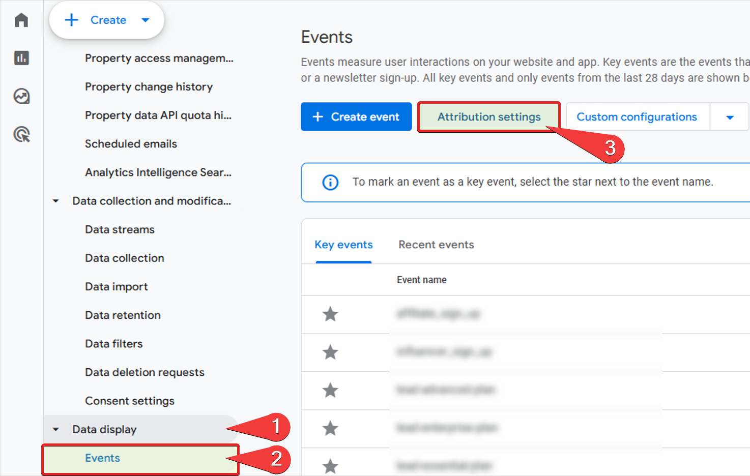 Change Google Analytics attribution settings, step 1